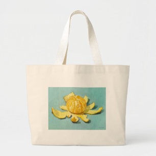 Peeled Clementine Still-life Large Tote Bag