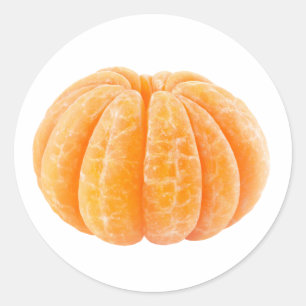 Peeled tangerine classic round sticker