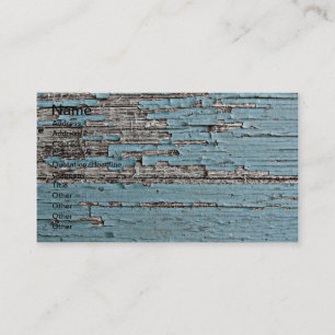 Peeling Blue Paint on Wood Photo Business Card