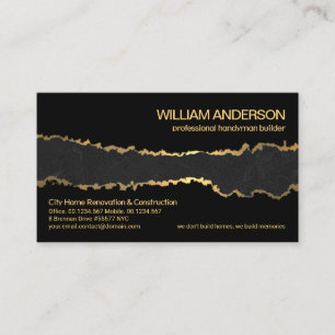 Peeling Gold Wallpaper Black Marble Grunge Builder Business Card