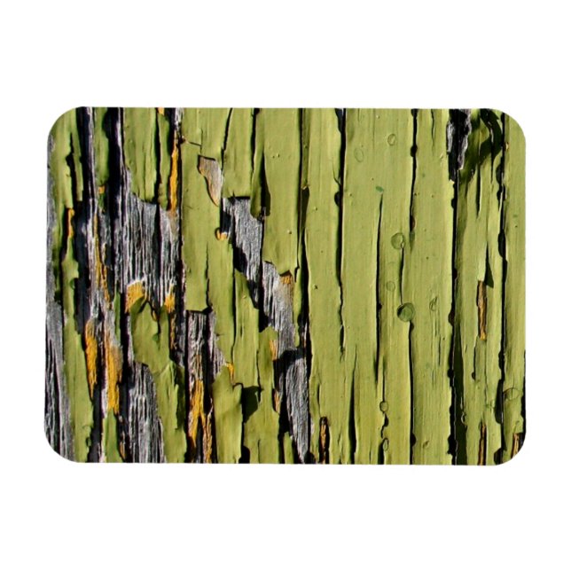 Peeling Green Paint on Weathered Barn Wood Magnet (Horizontal)