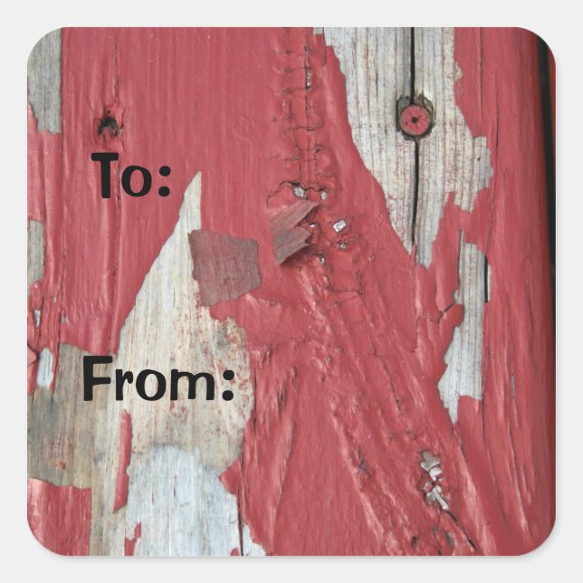Peeling Paint Gift Tag Sticker (Front)