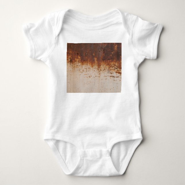 Peeling paint, rusty wall texture. baby bodysuit (Front)