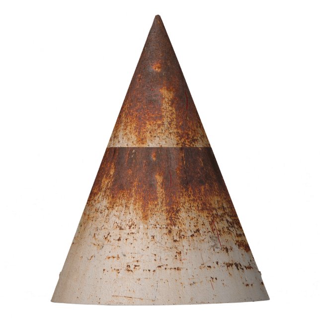 Peeling paint, rusty wall texture. party hat (Front)