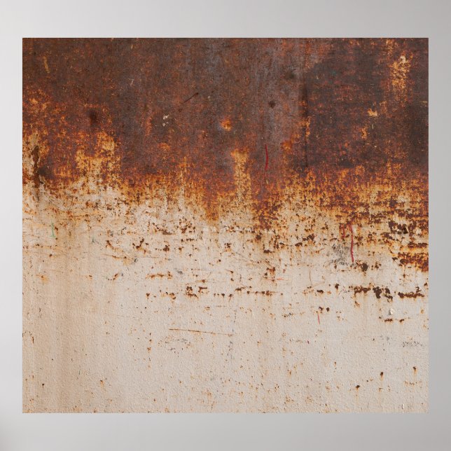 Peeling paint, rusty wall texture. poster (Front)