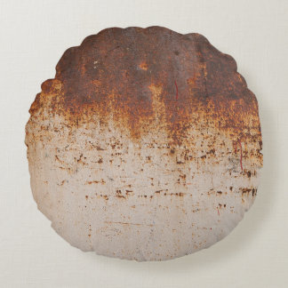 Peeling paint, rusty wall texture. round cushion