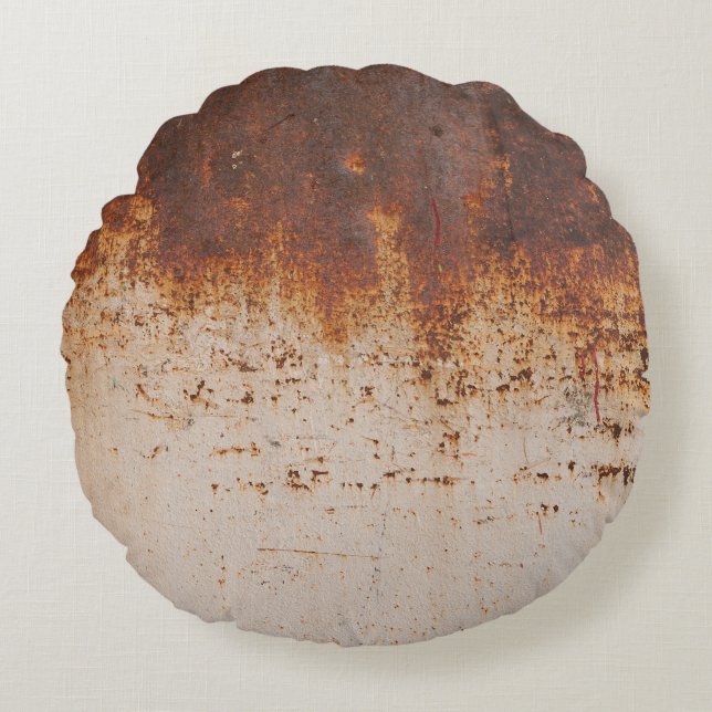 Peeling paint, rusty wall texture. round cushion (Front)