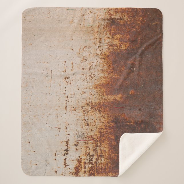 Peeling paint, rusty wall texture. sherpa blanket (Front)
