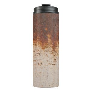 Peeling paint, rusty wall texture. thermal tumbler