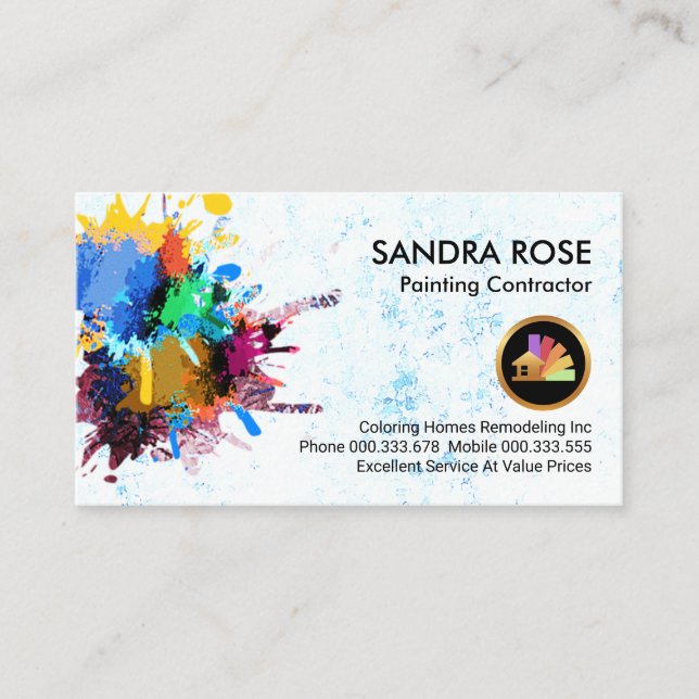 Peeling Paint Splatter Home Repairs Business Card (Front)