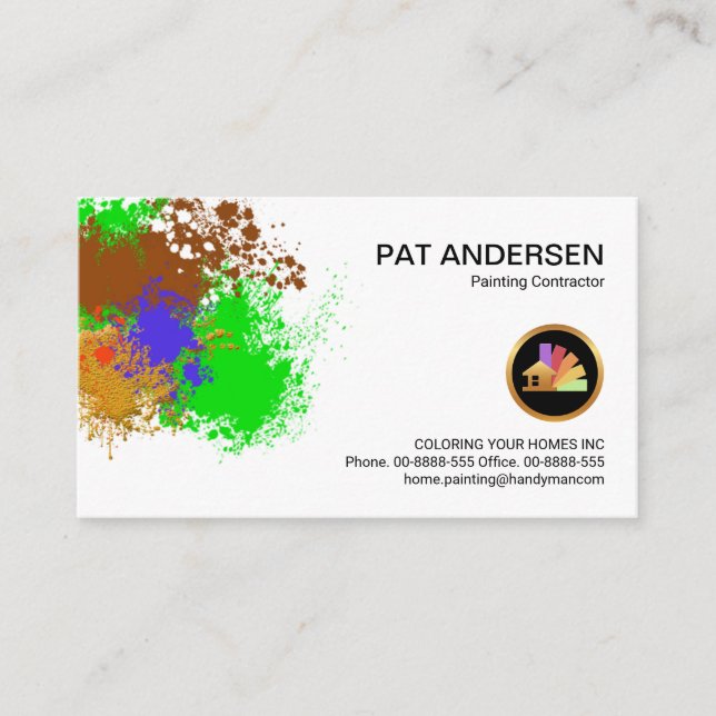 Peeling Paint Splatter Painter Business Card (Front)