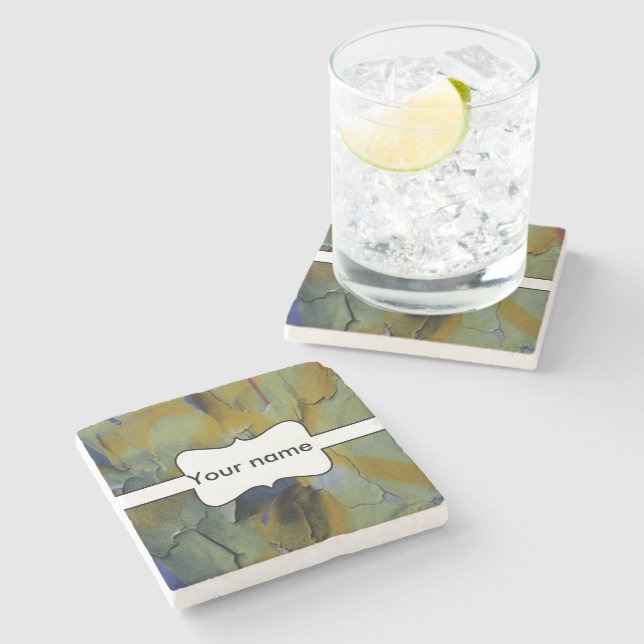 Peeling paint stone coaster (Side)