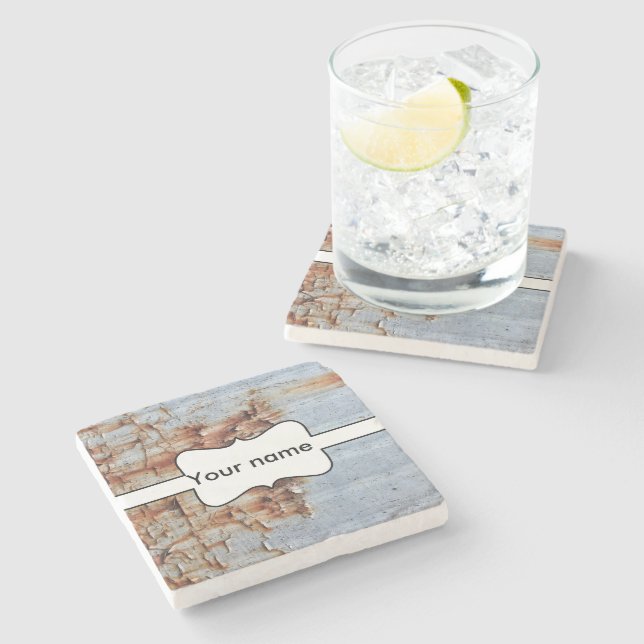 Peeling paint texture stone coaster (Side)