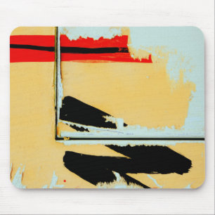 Peeling Painted Paper Art -Black Red Yellow Green Mouse Mat