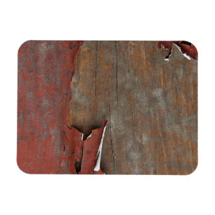 Peeling Red Paint on Old Barn Wood Magnet