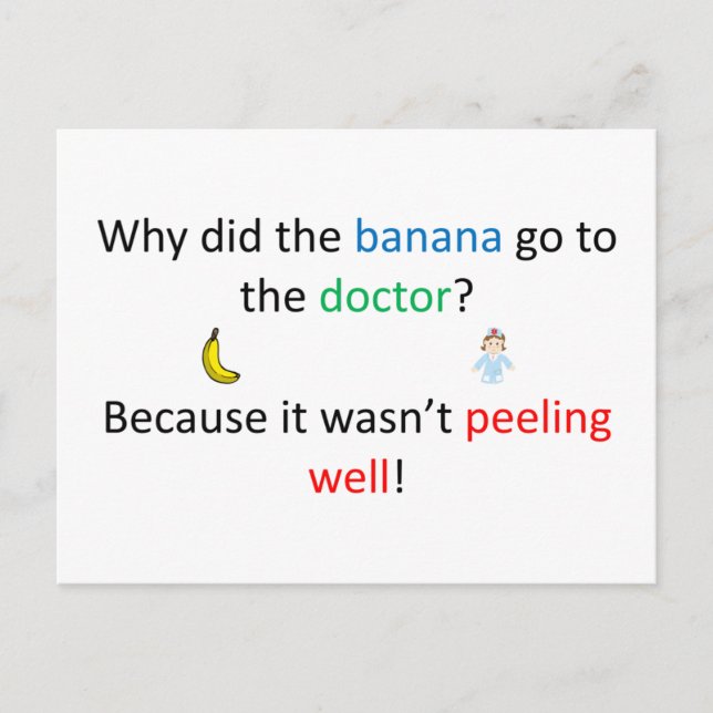 Peeling Well Joke Postcard (Front)