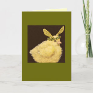 Peep with maple seed hat card