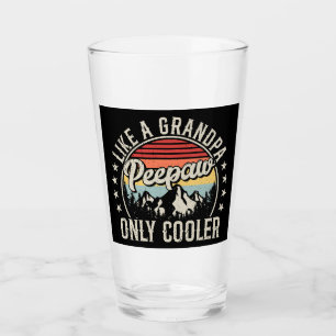 Peepaw Like a Grandpa Only Cooler Retro Drinking Glass