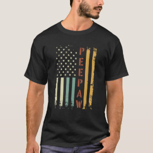 Peepaw Vintage American Flag Father s Day 4th of J T-Shirt