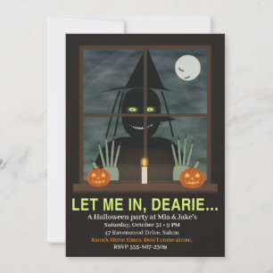 Peephole Let Them In Scary Halloween Party Invitation