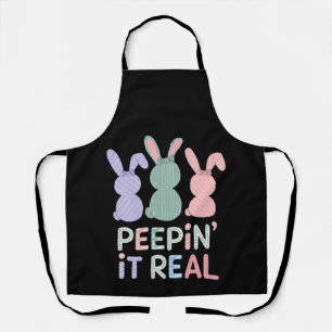 Peepin' It Real Bunny Rabbits Easter Bunnies Apron