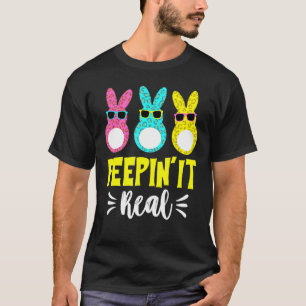Peepin It Real Cute Rabbit Face Trio With Glasses T-Shirt