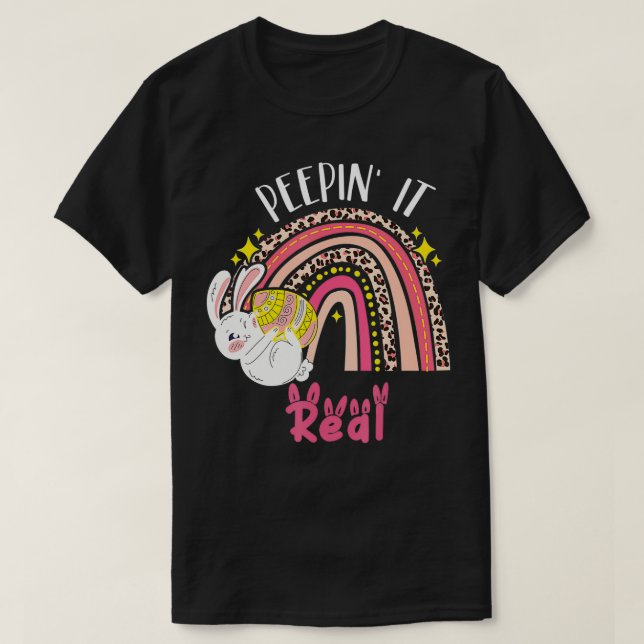 Peepin It Real Happy Easter Bunny Toddler Peepin I T-Shirt (Design Front)