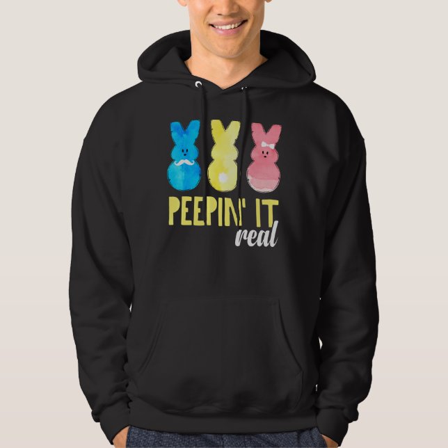 Peepin It Real Shirt Happy Easter Bunny Egg Hunt (Front)