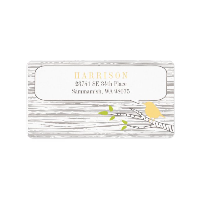 Peeping Birdie Return Address Label (Front)