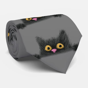 Peeping Cat  Tie
