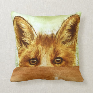 Peeping fox throw cushion