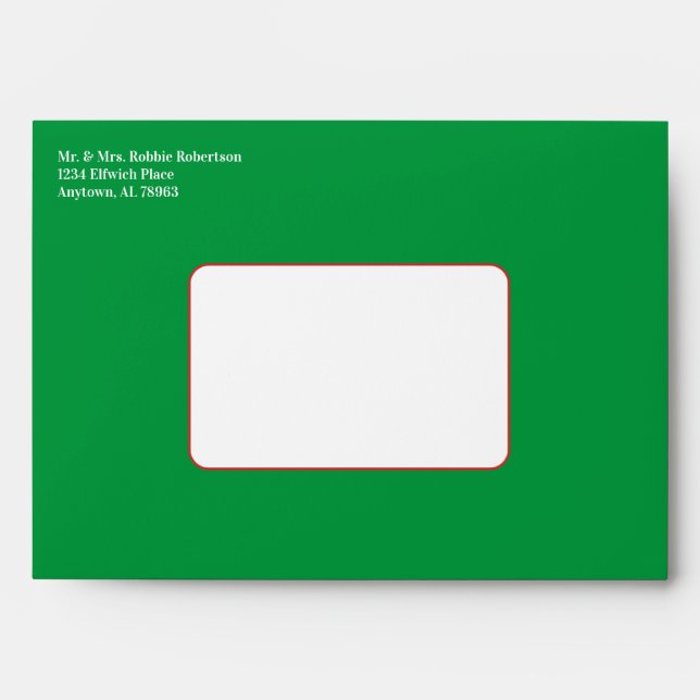 Peeping Gnome with Custom Return Address Green Envelope (Front)