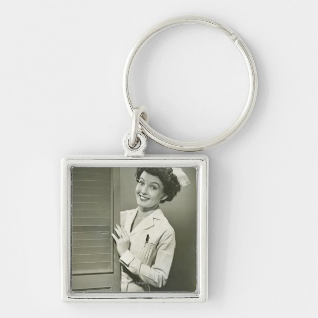 Peeping Nurse Key Ring (Front)