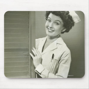 Peeping Nurse Mouse Mat