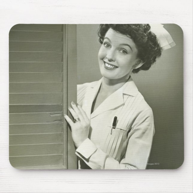 Peeping Nurse Mouse Mat (Front)