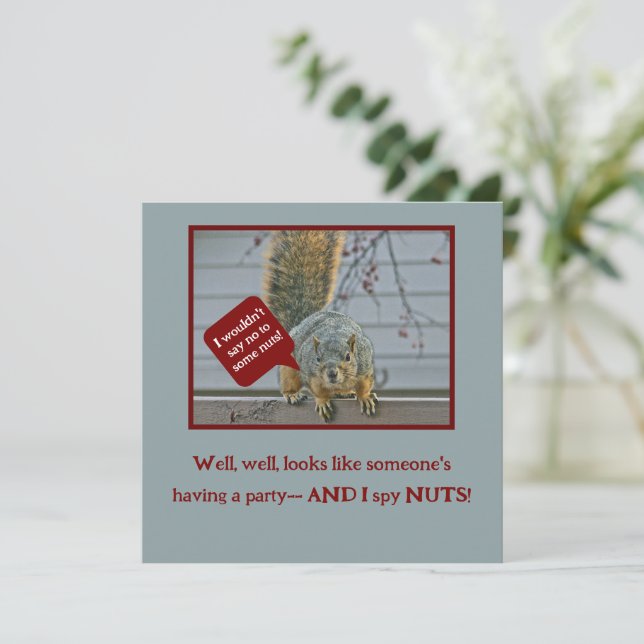 "PEEPING-TOM SQUIRREL" INVITATION (Standing Front)
