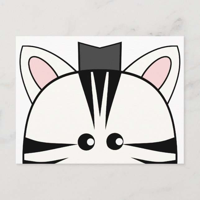 Peeping Zebra Postcard (Front)