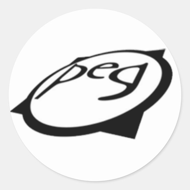Peg logo classic round sticker (Front)
