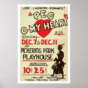 Peg Omy Heart Drama 1940 WPA Poster