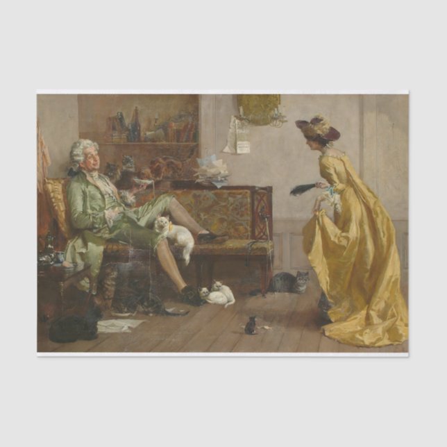 Peg Woffington Visiting An Eccentric Cat Lover Tissue Paper (Front)