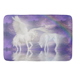Pegasus and unicorn bath mat