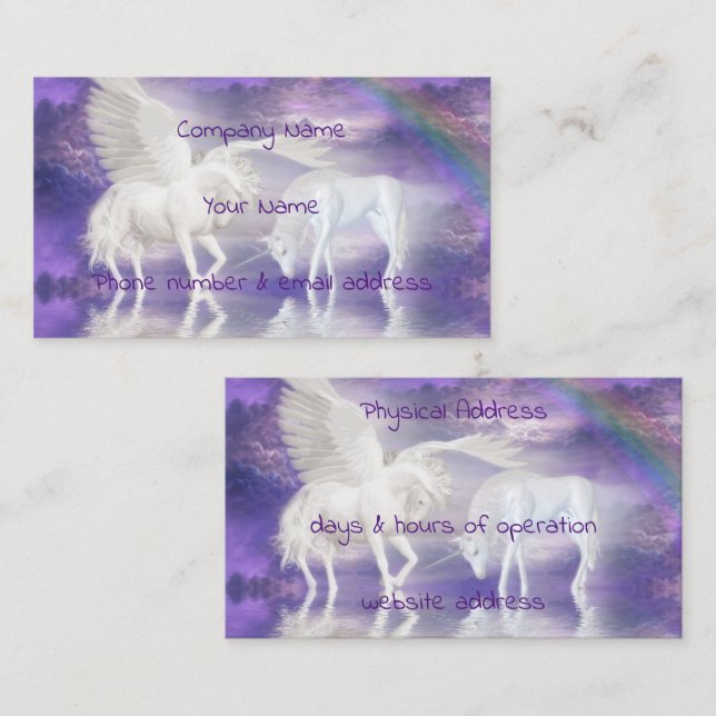 Pegasus and unicorn business card (Front/Back)