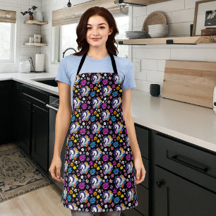 Pegasus Black Floral Apron
