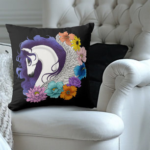 Pegasus Black Floral Cushion