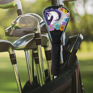 Pegasus Black Floral Golf Head Cover