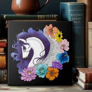 Pegasus Black Floral Tile