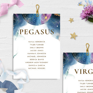 Pegasus Celestial Seating Plan Card w/ Guest Names