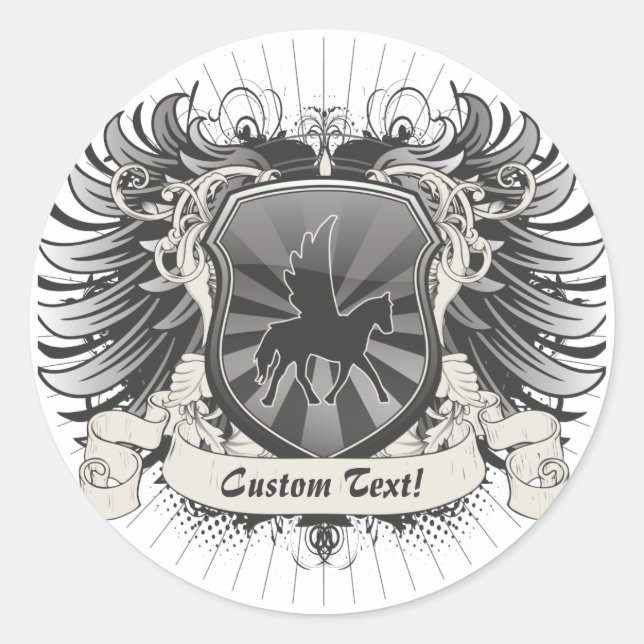 Pegasus Crest Classic Round Sticker (Front)