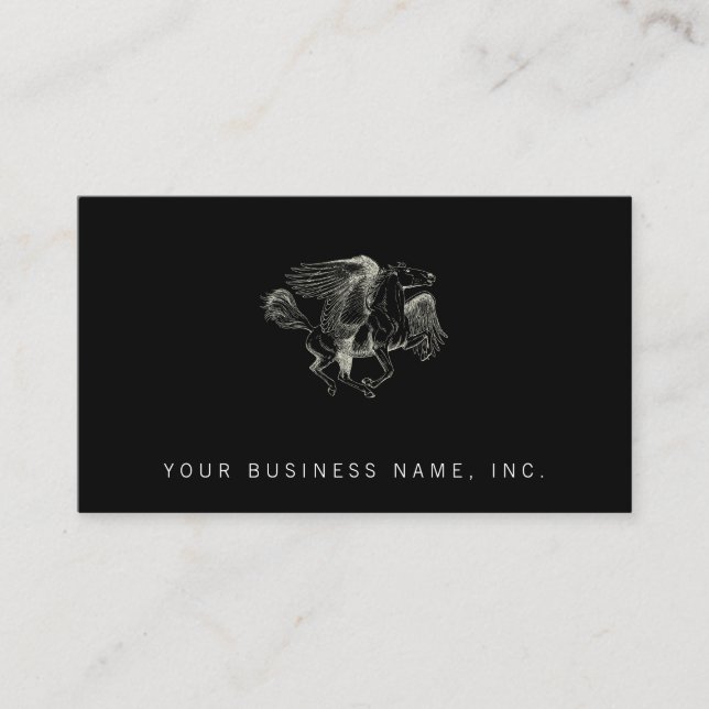 Pegasus Distressed Vintage Illustration Business Card (Front)