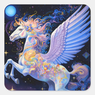 Pegasus Fantasy Art Square Sticker